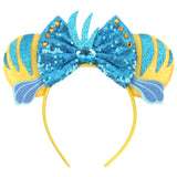 2025 New Style Mickey Minnie Ear Headband Sequin Bows Girl Adult Kids Halloween Party Cosplay Hair Accessories Princess Hairband