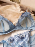French Niche Lingerie Set Embroidered Mesh Triangle Cup Wireless Bralette Retro Thin Sexy Comfort Bra Australia MOYISU Sexy Bra