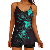 2026 Printed Tankini High Waist Strappy Swimsuit Women Two Pieces Swimwear Female Bathers Swimming Bathing Swimming Swim Suit