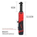 Extended 18V Electric Ratchet Cordless 90 Degree Right Angle Torque Lithium-Ion Wrench Auto Repair Tool Set