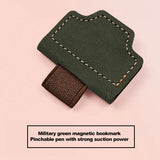 Exquisite bookmark with magnetic, simple, artistic, retro book corner, anti roll clip, bookmark with pen clip, magnetic sticker