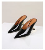 Design Fashion Platform Wedges High Heels Mule Women Slippers Concise Shallow Pointed Toe Party Dress Ladies Shoes 2026