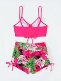 2026 Tie Dye Bikini Drawstring Swimsuit Women High Waist Shorts Swimwear Female Padded Bathing Suit Swimming Beachwear Summer