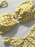 XS - L Polka Dot Bandeau Bikini Women Swimsuit Female Swimwear Two-pieces Bikini Set Brazilian High Cut Bathing Suit Swim Lady