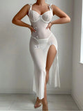 Lace See Through Sexy Lingerie Women Erotic Babydolls Nightdress Sexy Slim Dresses Female Exotic Chemises