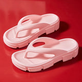 Thick Sole Wedges Flip Flops For Women 2025 Summer Clip  Platform Sandals Woman Non-slip Beach Slippers Girls Outdoor Slides