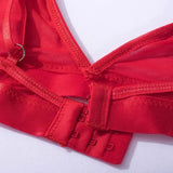 Toucheart 5-Pieces Erotic Lingerie Sexy Hip Skirt For Women Mesh Patchwork Hollow Out See-Through Lure Garters Underwear Suit