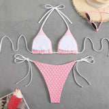 2026 Halter String Bikinis Sexy Triangle Swimsuit Women Plaid Swimwear Female Bathers Bathing Swimming Swim Suit Beachwear