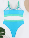 High Waist Bikini 2026 Solid Swimsuit Women Padded Swimwear Female Sports Bathers Bathing Swimming Swim Suit Beachwear