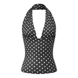 Women's Halter Tops Striped V Neck Sleeveless Open Back Slim Fit Vest Summer Party Daily Casual Wear Street Tank Tops