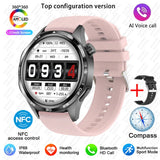 BOXUXING 2026 New GPS NFC Smart Watch 5 Pro Men 360*360 AMOLED Screen Heart rate Bluetooth Call IP68 Waterproof Man Smartwatch