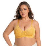 Women's Floral Lace Buckle Front Wireless Bra,Breathable Comfortable lingerie Top for Daily Wear,Women's Lingerie for All Season
