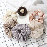 5Pcs/Lot Girl Pink Red Hair Band Accessories Fashion Large Hair Ties Solid Color Elastic Scrunchies For Women Ponytail Hairstyle