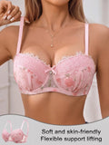 Floral Lace Women Bra Underwire Slimming Push Up Bra Stylish Comfort Side Support & Anti Sagging Sexy Lingerie