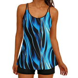 2026 Printed Tankini High Waist Strappy Swimsuit Women Two Pieces Swimwear Female Bathers Swimming Bathing Swimming Swim Suit