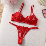 Fairy Lingerie Floral Valentine Charming Brief Panty Underwear Sexy Nighty Underwear Women See Through Bra Brief Set