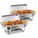Stainless Steel Buffet Chafing Dish Set With Lids For Catering