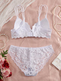 6-Piece Set Lace Women's Underwear Set No Lining Lace Push up Bra Comfortable Fitting Sexy Mesh Lace Panties Women's Bra Set
