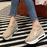 Classic Black Embroider Sneakers for Women 2025 Comfortable Breathable Mesh Casual Shoes Woman Lightweight Platform Shoes Mujer
