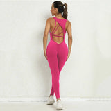 New Yoga Jumpsuit Women One-Piece Sweatpants Sleeveless Gym Suit Running Breathable Sportswear Stretch Tight Leggings