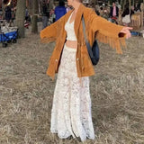 Mesh Sheer Lace Skirts Women High Waist Street Fashion Loose Hollow Out Long Skirt Party Sexy Patchwork Clubwear 2026 50JZ