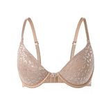 Women's Sexy Front Closure Push Up Bra Seamless Smooth Bra with underwire Makes Chest Look Smaller Lingerie beige