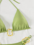Sports Bikini Set Women Tight Fit Triangle Cup Swimsuit High Elastic Quick Dry Swimwear