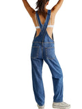 Women Denim Long Jumpsuits Casual Wide Leg Suspender Pants Romper Summer Baggy Bib Overalls