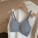 Wireless Support Bra Small Breasts, European Style Push Up Bralette, No Underwire No Padding Anti-Sagging Comfort, Autumn Winter