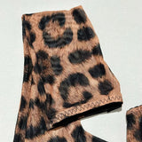 Toucheart Erotic Lingerie Leopard Print 5-piece Set with Gloves and Stockings Tie-dye Printed Sexy Hot Lingerie Suit for Women