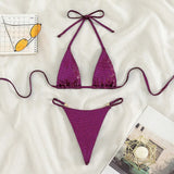 Sexy Diamond Extreme String Mini Micro Bikini Women Swimwear Female Swimsuit Two-piece Bikini set Bather Bathing Suit Swim V5180