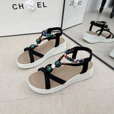 2026 New Women Summer Sandals Women Shoes Bohemia Beach Flat Casual Sandals Leisure Female Women Slip On Sandalias
