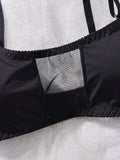 Ladies Smooth Comfortable Thin Underwear Women Sexy Nightwear Inner Solid Color Sleep Underwear Bra Set