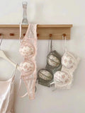 Elegant Minimiser Bralette Large Chest Rabbit Ear Lace Pure Comfort UK Fit Thin Support Non Padded Wirefree Bra Set S-XL AB 32