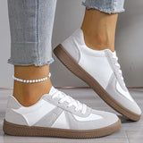 2025 New Patchwork Flat Heel Sneaker Women Spring Autumn Soft Sole Casual Shoes Woman Lace Up Non Slip Tennis Running Shoes