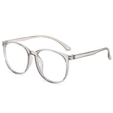 Transparent Large Frame Computer Glasses Women Round Anti Blue Light Optical Spectacle Flat Lens Eye Protection Plain Glasses