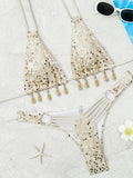 DEKA 2026 Sparkle Shells Bikini Set Summer Lady Holiday Beach 2pc Bikinis Women Inspired Swimwear Designer Ties Swimsuit