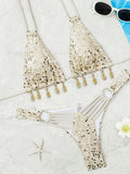 DEKA 2026 Sparkle Shells Bikini Set Summer Lady Holiday Beach 2pc Bikinis Women Inspired Swimwear Designer Ties Swimsuit