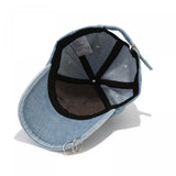 Men Women Denim Baseball Cap Stylish Solid Color Adjustable Hats for Travel Daily Wear Summer Sun Hats