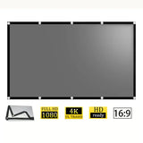 Home office business projector, portable movie screen, 60-133 inches, metal anti light screen hook for daytime viewing
