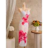 With Floral Dress Printed Halter Bikini Female Swimsuit Women Swimwear Three-pieces Bikini set Bather Bathing Suit Swim V8204