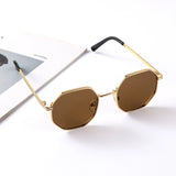 Fashion Kids Square Sunglasses for Boys Girls Retro Octagon Metal Sun Glasses Vintage Black Polygon Shades UV400 Protection