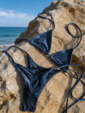 Retro Triangle Lace Up Bikini Women's Bathing Suit Fashion Lady Low Waist Frill Biquini Swimwear Sexy Mujer Swimsuit Beachwear