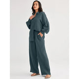 2026 Spring and Summer Casual Suit New Fashion Suit Loose Casual Top Wide Leg Pants Two-piece Set for Women