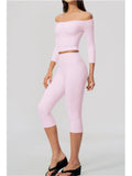Fashion Mid Sleeve T-shirt Yoga Suits Tight Fitting Slim Sports Tops High Waist Peach Hip Mid Pants Gym Running Fitness Outfits