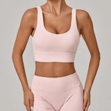 Running Sports Bra Women High Support Open Back Yoga Breathable Slim Fit Fitness Pilates Tank Top With Removable Pads