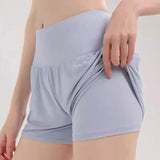 Women's High-Waisted Slimming Yoga Sports Shorts Summer Anti-Glare Three-Part Set with Two Pieces for Fitness And Exercise