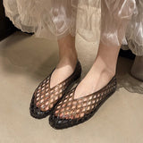 Women Crystal Jelly Shoes Girls Fashion Summer Flats Sandals V-mouth Slip-on Style Soft Sole Girls Daily Walking Driving Flats