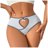 Love Heart Hollow Out Sexy Women'S Underwear Low Waist Breathable Seamless Cotton Panties Soft Comfortable Daily Briefs Lingerie