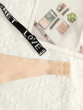 push up bra set underwear set solid color set letter women's set suitable for small chest beauties sexy set B2050